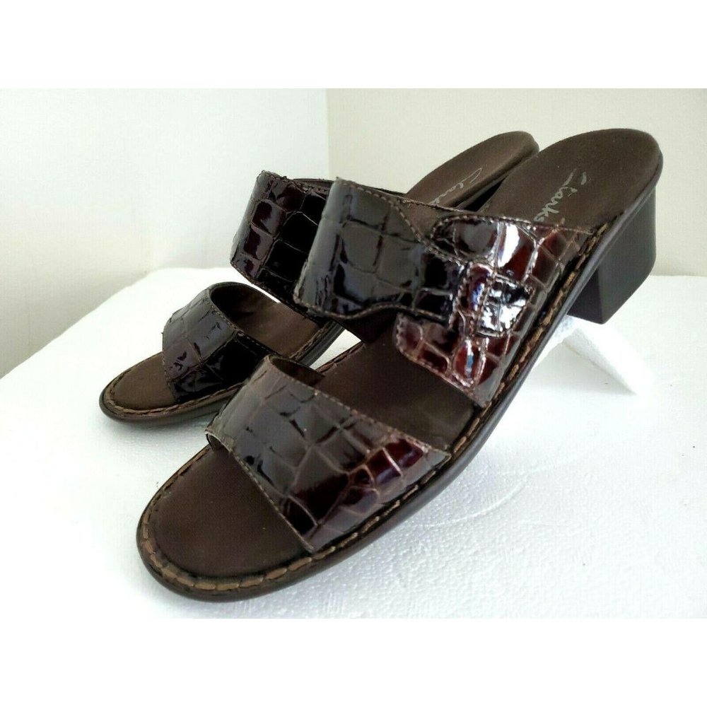 Clarks Womens Leather Upper Reptile‎ Print Open Toe